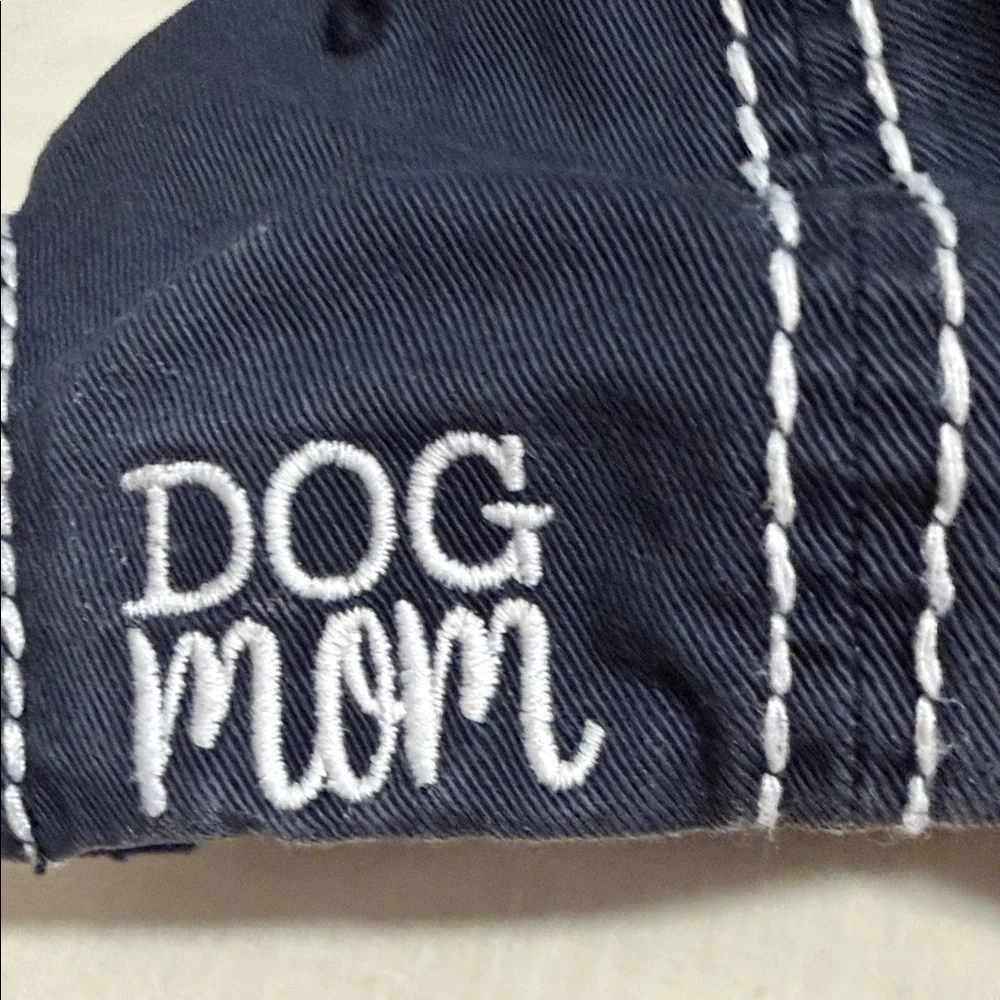 KBETHOS Charcoal Gray 'Dog Mom' Distressed Trucker Hat with Patch, Adjustable.